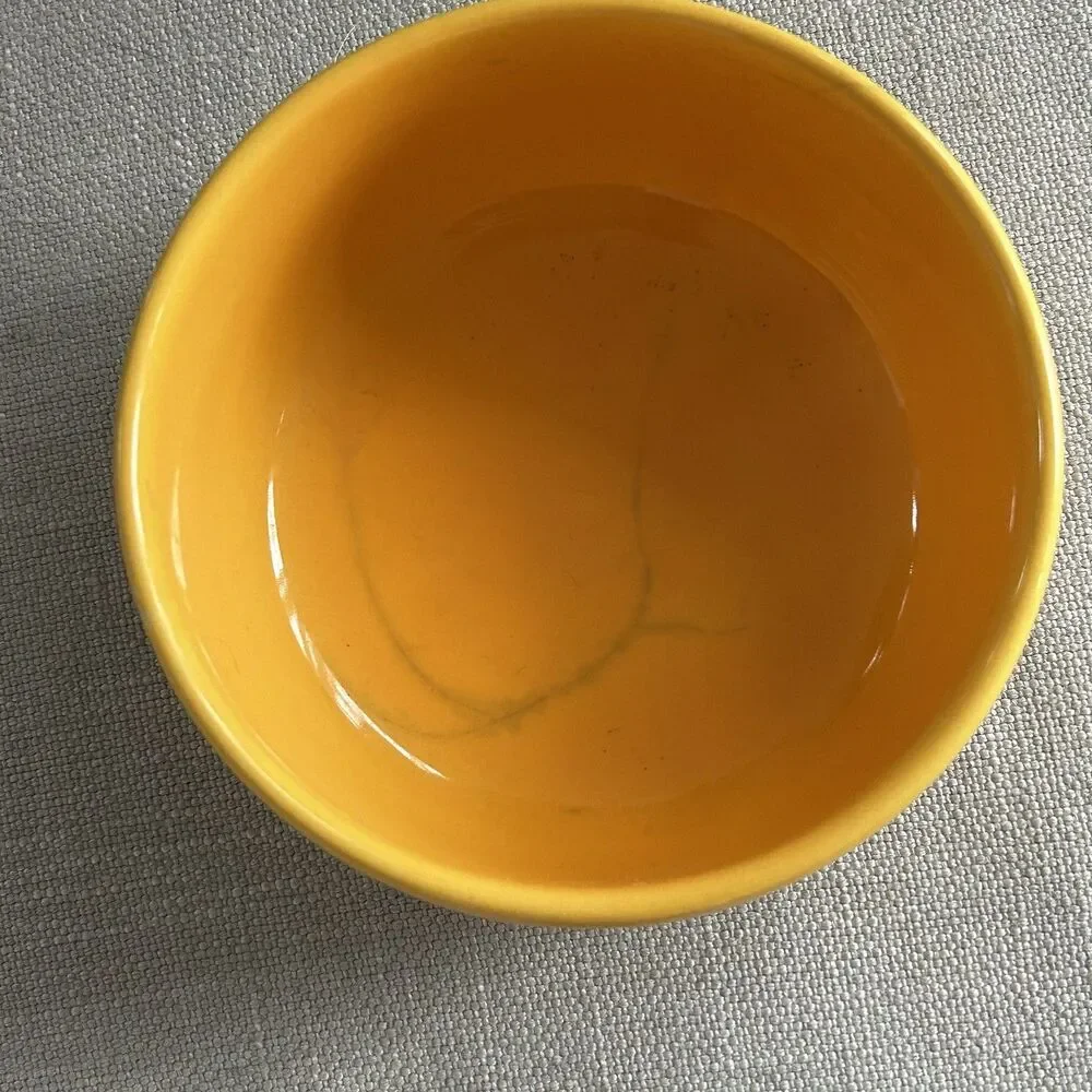 Waechtersbach Cat Bowl Made in Germany Yellow Katze Gato Chat Food Water